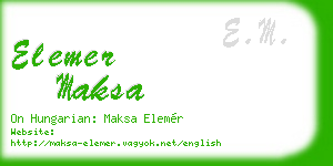 elemer maksa business card